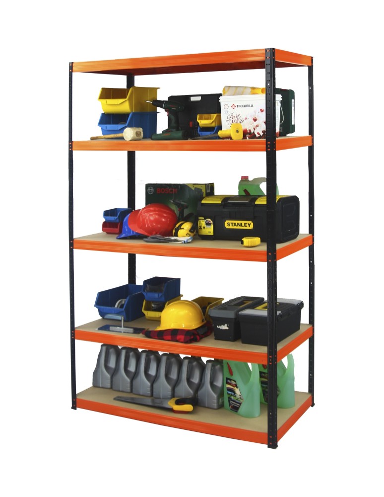 Regały z metalu kolorowe - Regał metalowy magazynowy stojak HELIOS 213x150x30cm 5Px175kg SZEROKI MOCNY - product b2b.wamar.biz 2