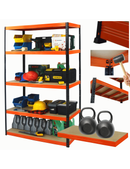 Regał warsztatowy metalowy stojak HELIOS 196x180x60cm 5Px275kg PRODUCENT