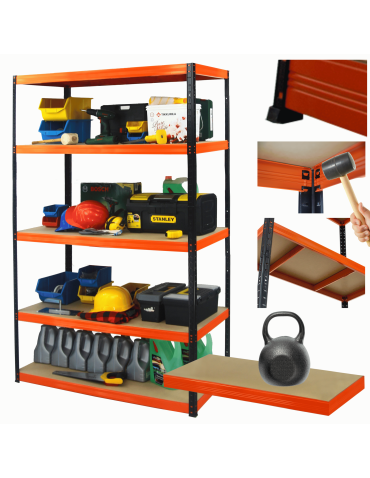 Regał warsztatowy metalowy stojak HELIOS 196x180x30cm 5Px175kg PRODUCENT