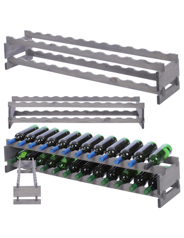 Stojak na wino regał modułowy na butelki 2x12 but SZEROKI BEZ NARZĘDZI