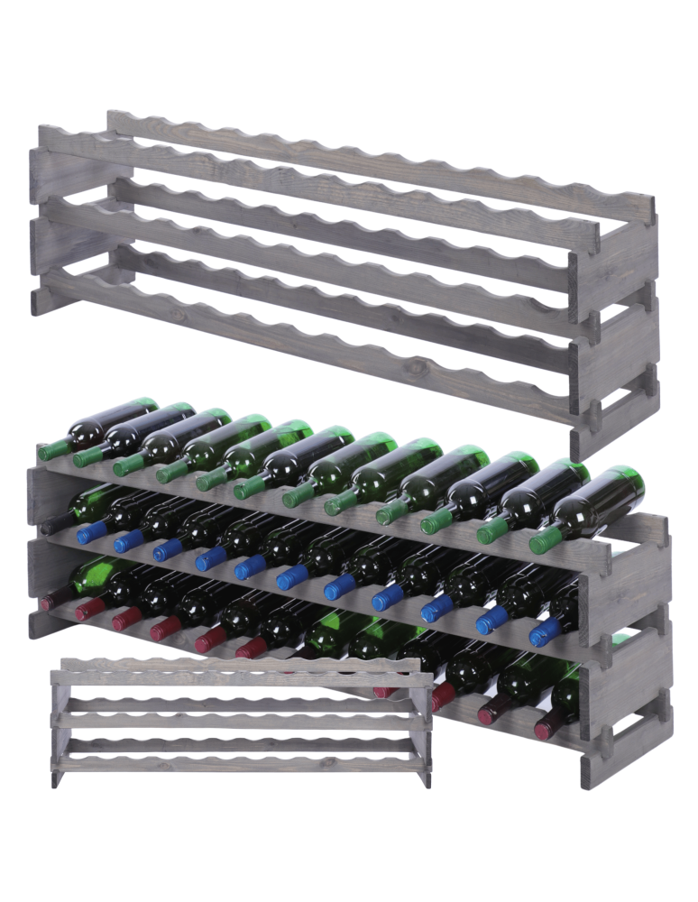 Modułowe stojaki do butelek RW11 - Stojak na wino regał modułowy na butelki 3x12 but SZEROKI BEZ NARZĘDZI - product b2b.wamar.biz 1