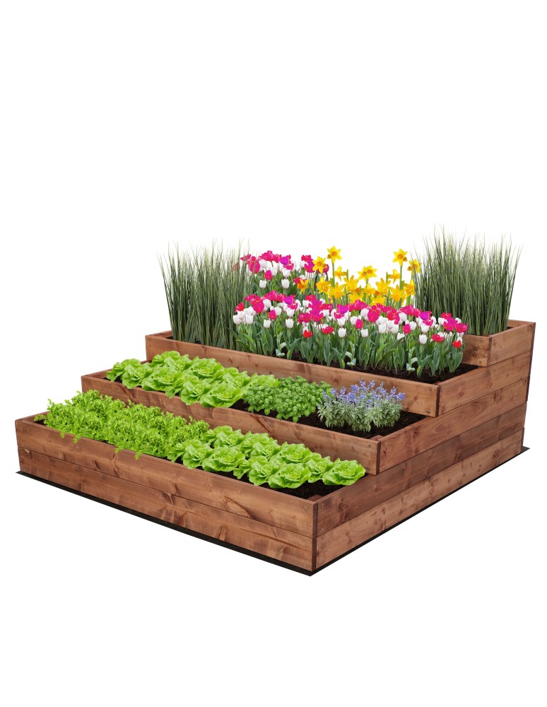 Grządki kaskadowe - Skrzynie na warzywa warzywniak donica IMPREGNOWANY 45x120x120 GRATISY EKO - product b2b.wamar.biz 2