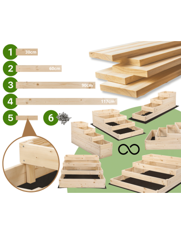 Grządki kaskadowe - Skrzynia na warzywa warzywniak inspekt drewniany 27x120x90 GRATISY ECO - produkt 10