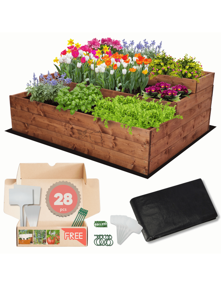 Grządki kaskadowe - Skrzynie na warzywa warzywniak donica IMPREGNOWANY 45x120x90 GRATISY EKO - produkt b2b.wamar.biz 1