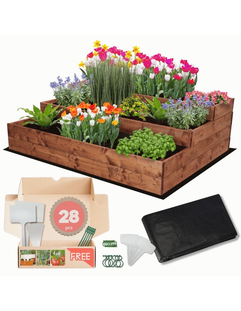 Grządki kaskadowe - Skrzynia na warzywa warzywniak grządka IMPREGNOWANY 36x120x90 GRATISY EKO - product b2b.wamar.biz 1
