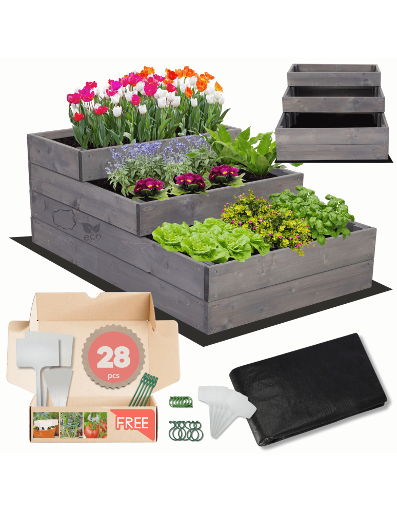 Grządki kaskadowe - Skrzynia na warzywa warzywniak grządka IMPREGNOWANY 36x60x90 GRATISY EKO - product b2b.wamar.biz 1