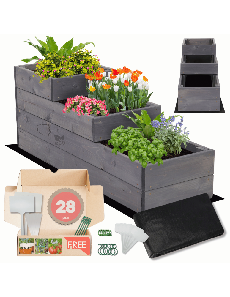 Grządki kaskadowe - Skrzynia na warzywa warzywniak grządka IMPREGNOWANY 36x30x90 GRATISY EKO - product b2b.wamar.biz 1