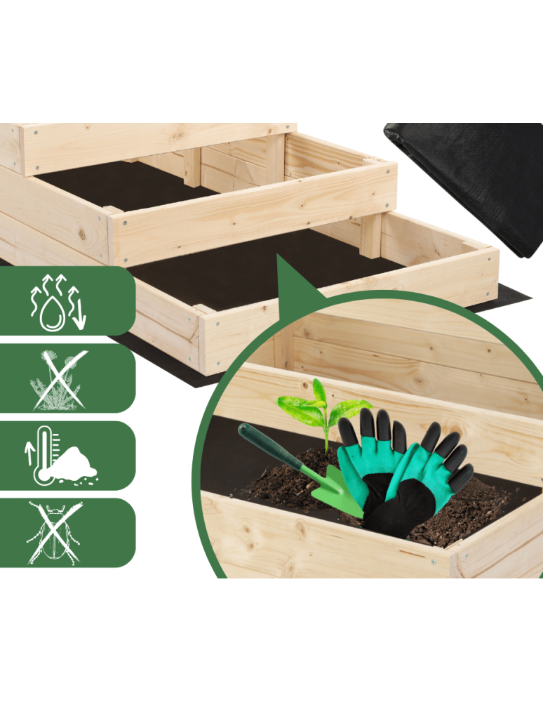 Grządki kaskadowe - Skrzynia na warzywa warzywniak grządka IMPREGNOWANY 36x30x90 GRATISY EKO - product b2b.wamar.biz 7