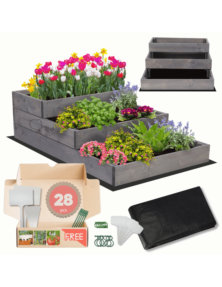 Grządki kaskadowe - Skrzynia na warzywa warzywniak inspekt IMPREGNOWANY 27x60x90 GRATISY ECO - product b2b.wamar.biz 1