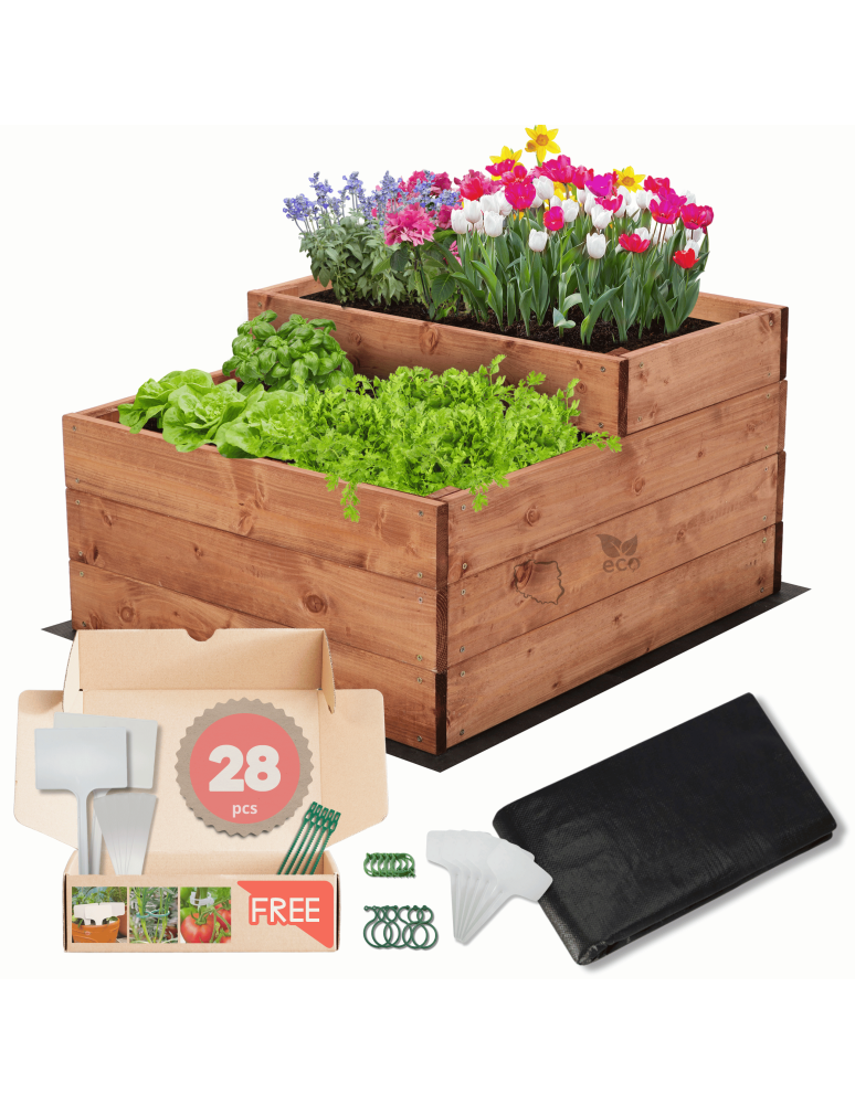 Grządki kaskadowe - Skrzynia na warzywa warzywniak grządka IMPREGNOWANY 36x60x60 GRATISY EKO - product b2b.wamar.biz 1