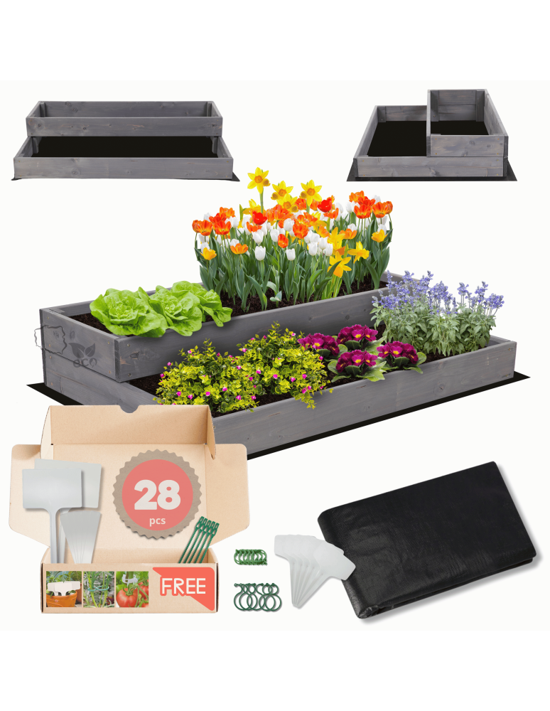 Grządki kaskadowe - Skrzynia na warzywa skrzynie na warzywniak IMPREGNOWANY 18x90x60 GRATISY EKO - product b2b.wamar.biz 1