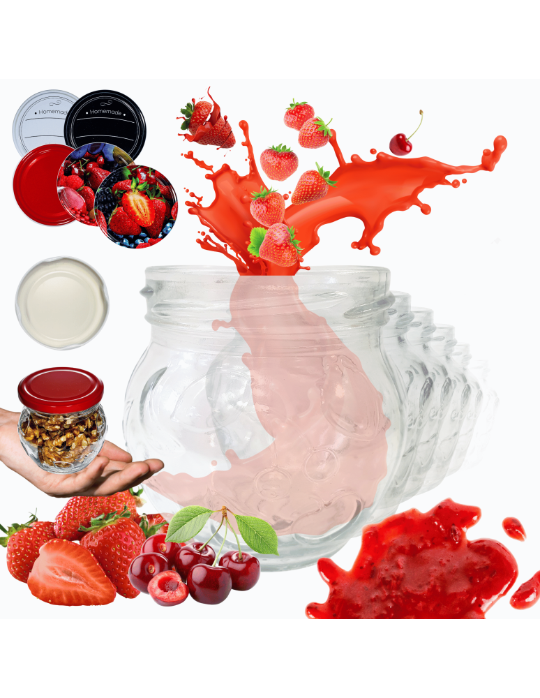 Słoiki - Słoiki 215ml dżemy konfitury przyprawy deserki 6kompletów zakrętki 66mm - product b2b.wamar.biz 1
