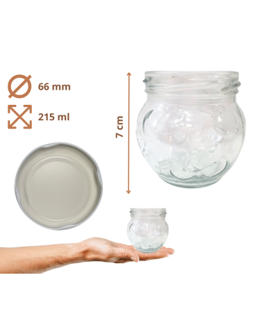 Słoiki - Słoiki 215ml dżemy konfitury przyprawy deserki 10kpl zakrętki 66mm PZH - product 3