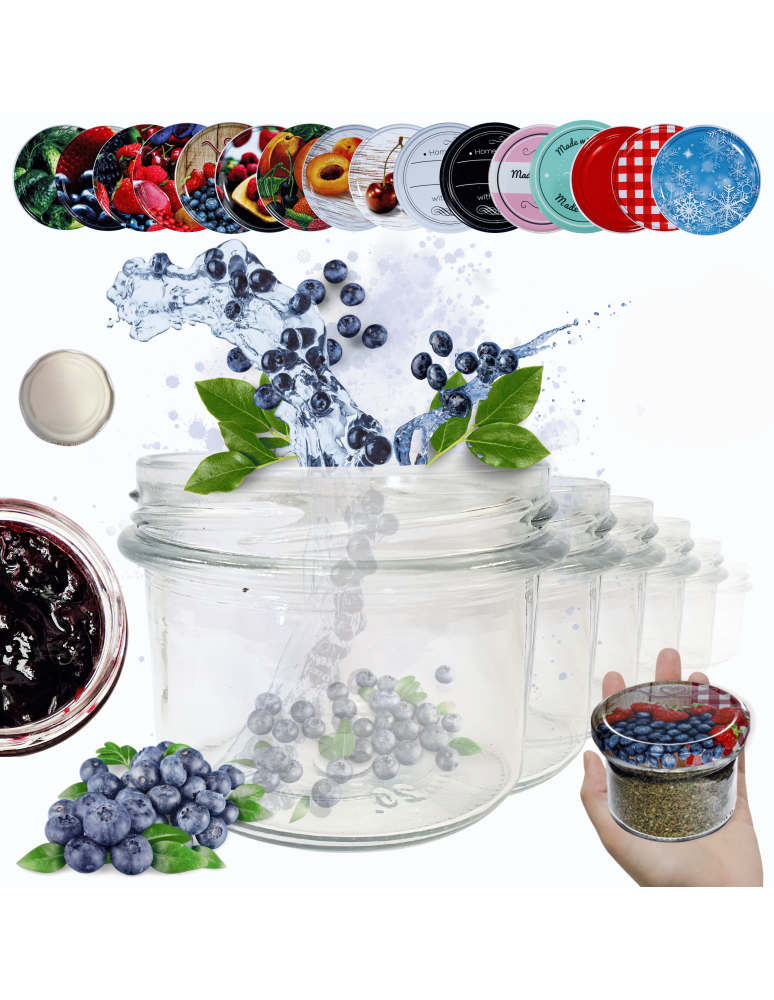 Słoiki - Słoiki 235ml dżemy konfitury przyprawy deserki 6kompletów zakrętki 82mm - product b2b.wamar.biz 1