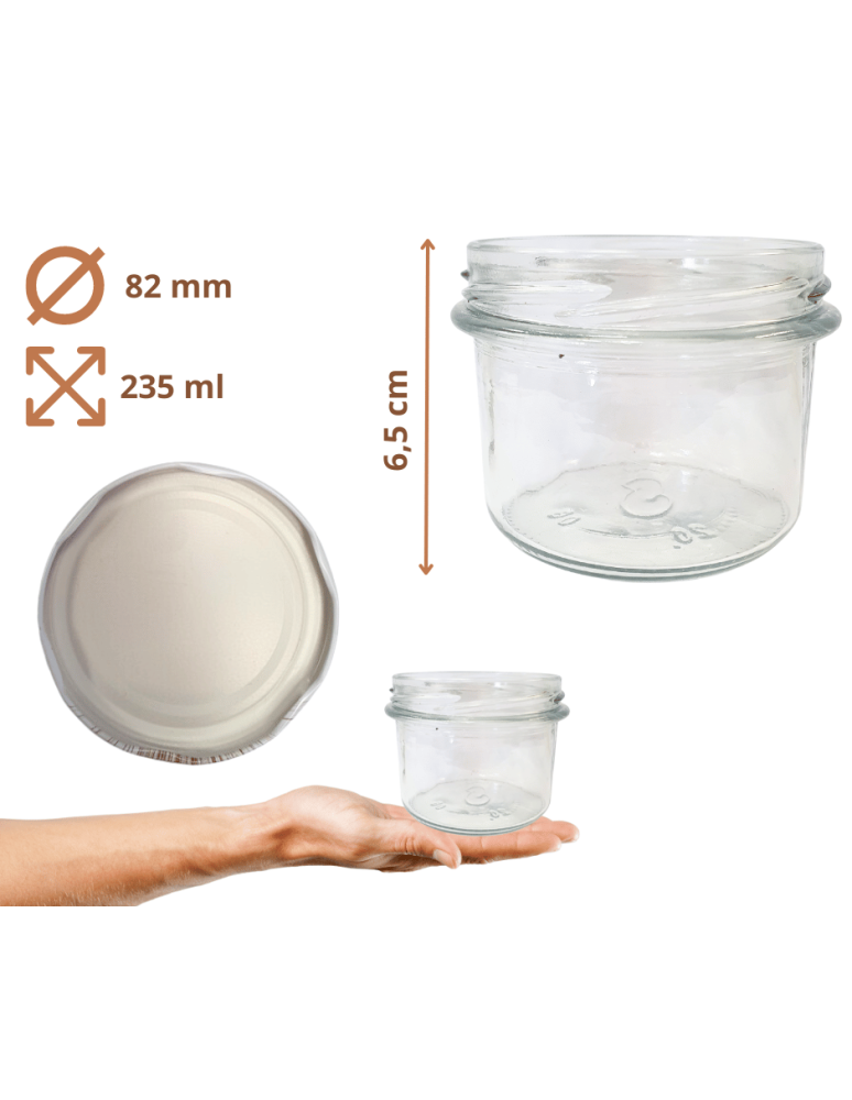 Słoiki - Słoiki 235ml dżemy konfitury przyprawy deserki 10kpl zakrętki 82mm PZH - product b2b.wamar.biz 3