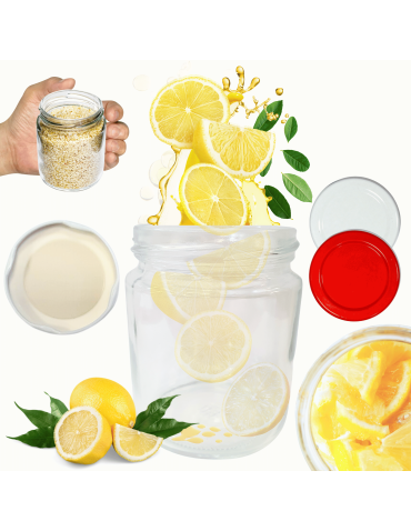 Słoik 250ml dżemy konfitury przyprawy deserki KOMPLET z POKRYWKĄ 66mm