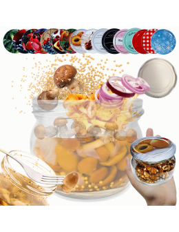 Słoik 260ml dżemy konfitury przyprawy grzybki KOMPLET z POKRYWKĄ 82mm