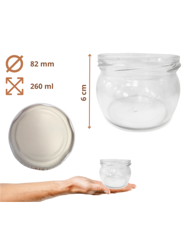 Słoiki - Słoiki 260ml dżemy konfitury przyprawy grzybki 30kpl zakrętki 82mm PZH - product 3