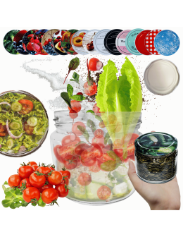 Słoik 330ml dżemy konfitury przyprawy grzybki KOMPLET z POKRYWKĄ 82mm