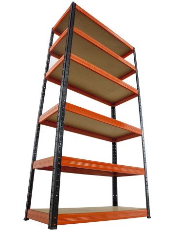 Regały - Regał Helios 213x90x40 cm 6 półek/175kg Niebiesko-Pomarańczowyi - product 17