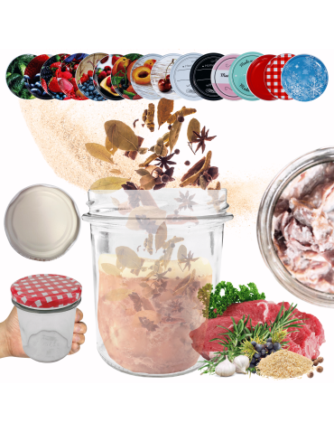 Słoik 346ml dżemy konfitury kiełbasa pasztet KOMPLET z POKRYWKĄ 82mm