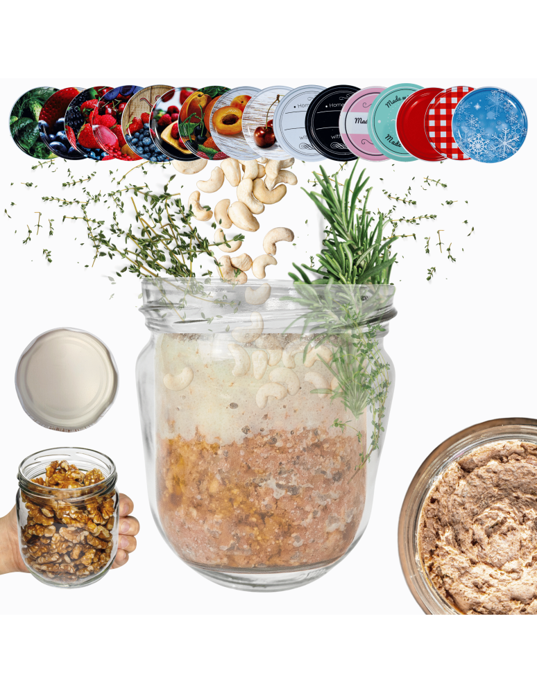 Słoiki - Słoik 425ml dżemy konfitury kiełbasa pasztet KOMPLET z POKRYWKĄ 82mm - product b2b.wamar.biz 1