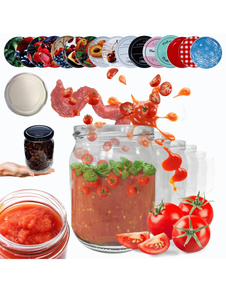 Słoiki - Słoiki 540ml dżemy konfitury przeciery pasztet 60kpl zakrętki 82mm PZH - product b2b.wamar.biz 1