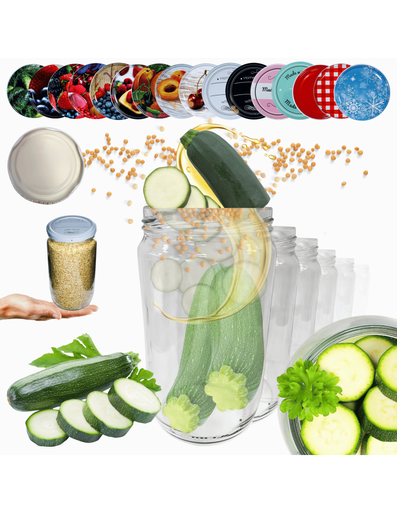 Słoiki - Słoiki 720ml dżemy konfitury przeciery salatki 60kpl zakrętki 82mm PZH - product b2b.wamar.biz 1