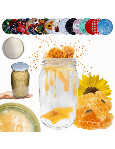 Słoik 900ml 0,9l miód ogórki małosolne salatki KOMPLET z POKRYWKĄ 82mm