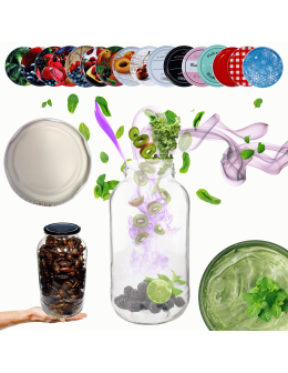 Słoik 2000ml 2l soki ogórki kiszone grzyby nalewki KOMPLET z POKRYWKĄ 82mm