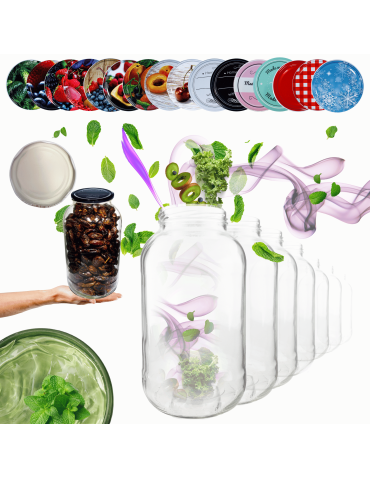 Słoiki 2000ml 2l soki ogórki kiszone grzyby nalewki 6kompletów zakrętki 82mm