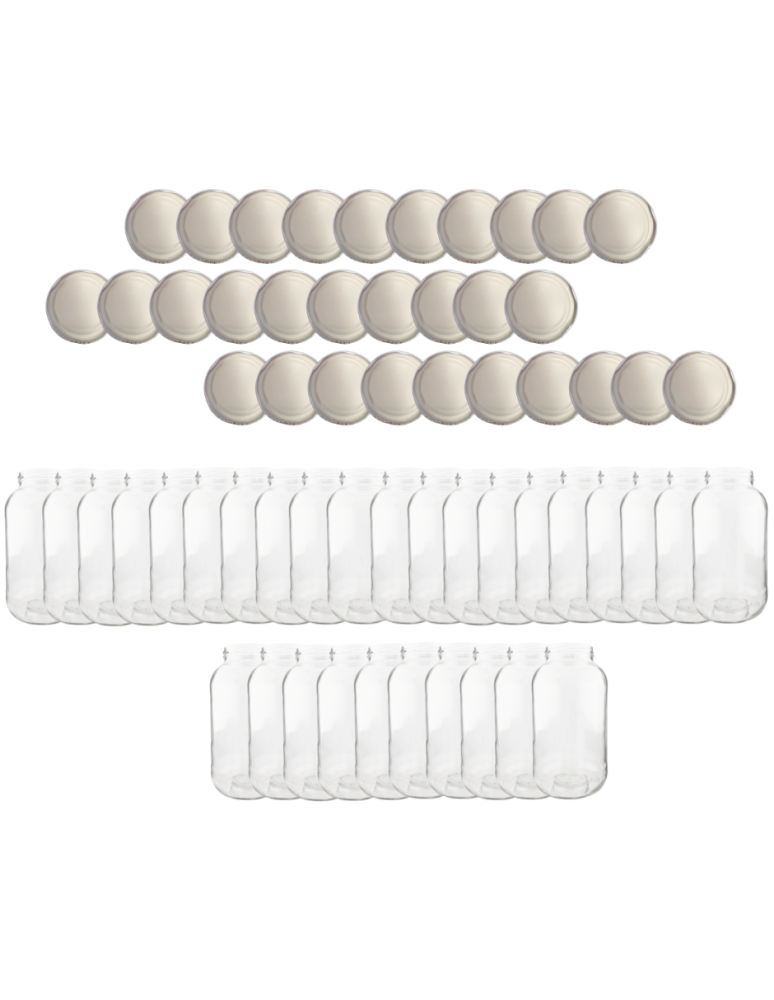 Słoiki - Słoiki 2000ml 2l soki ogórki kiszone grzyby nalewki 30kpl zakrętki 82mm PZH - product b2b.wamar.biz 2