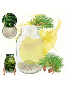 Słoik 3000ml 3l soki ogórki kiszone grzyby nalewki KOMPLET z POKRYWKĄ 100mm