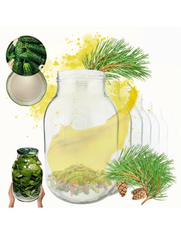 Słoiki 3000ml 3l soki ogórki kiszone grzyby nalewki 6kompletów zakrętki 100mm