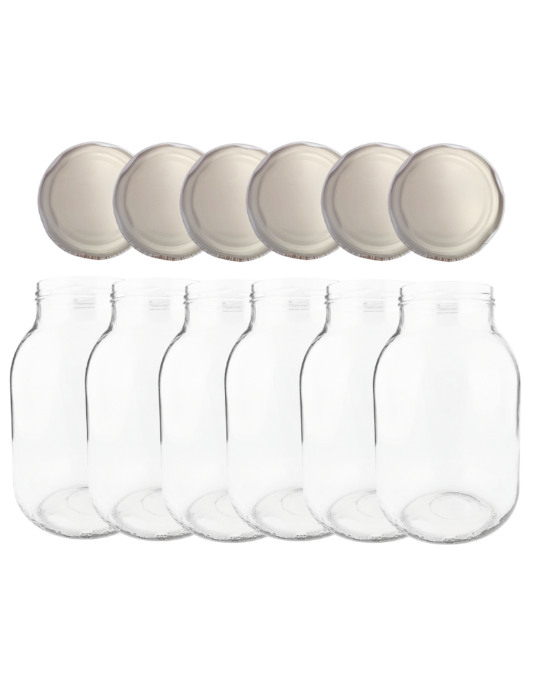 Słoiki - Słoiki 3000ml 3l soki ogórki kiszone grzyby nalewki 6kompletów zakrętki 100mm - product b2b.wamar.biz 2