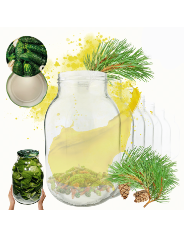 Słoiki 3000ml 3l soki ogórki kiszone grzyby nalewki 10kpl zakrętki 100mm PZH