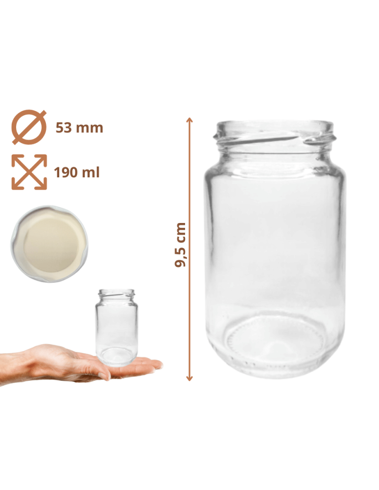 Słoiki - Słoiki 190ml 0,2 dżemy konfitury przyprawy deserki 10sztuk 53mm PZH - product b2b.wamar.biz 3