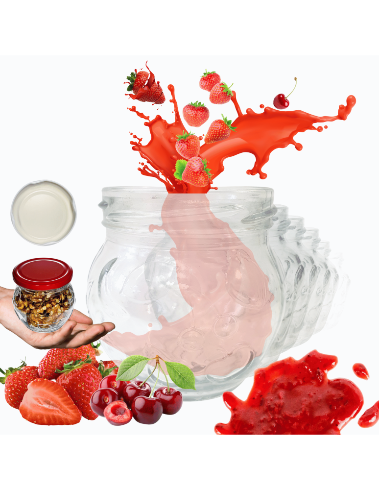 Słoiki - Słoiki 215ml dżemy konfitury przyprawy deserki 10sztuk 66mm PZH - product b2b.wamar.biz 1