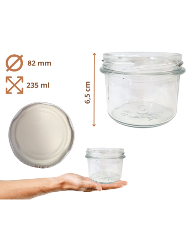 Słoiki - Słoiki 235ml dżemy konfitury przyprawy deserki 6sztuk 82mm - product 3