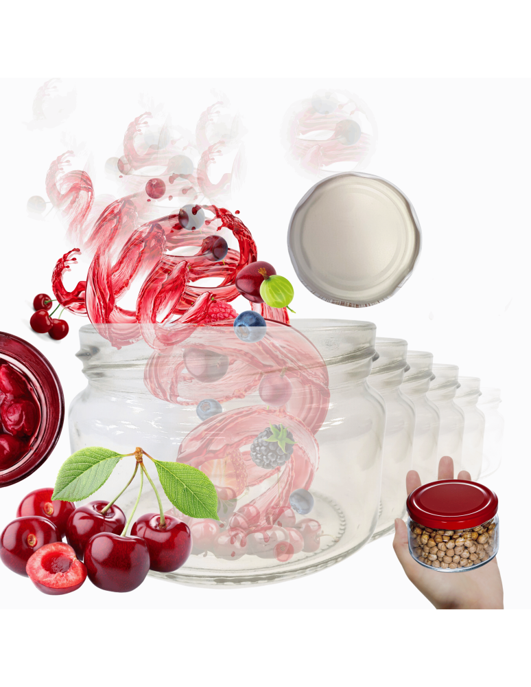 Słoiki - Słoiki 250ml dżemy konfitury przyprawy deserki 10sztuk 82mm PZH - product b2b.wamar.biz 1