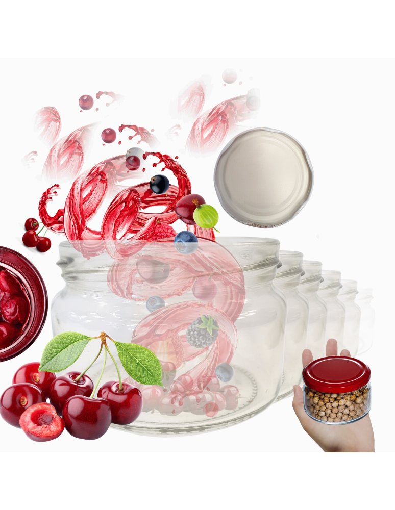 Słoiki - Słoiki 250ml dżemy konfitury przyprawy deserki 30sztuk 82mm PZH - product b2b.wamar.biz 1