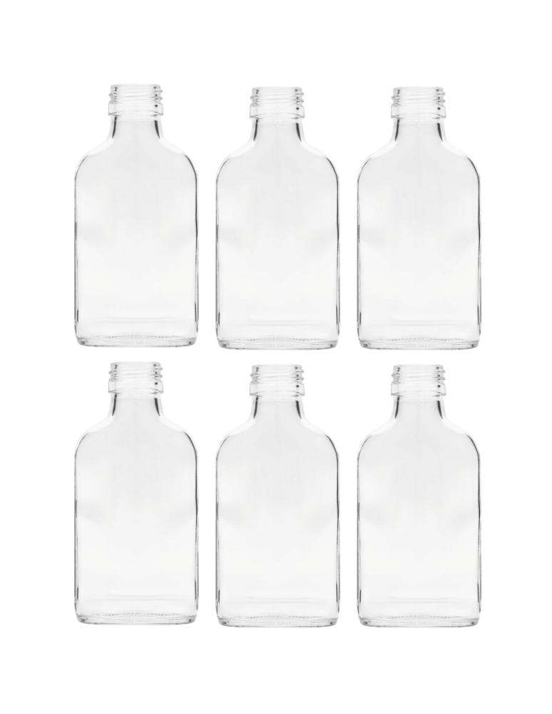 Szklane butelki na alkohol - galoniki - Butelki 100 ml piersiówki kieszonkowe na sok nalewki fi28 6szt BEZ NAKRETEK - product b2b.wamar.biz 2