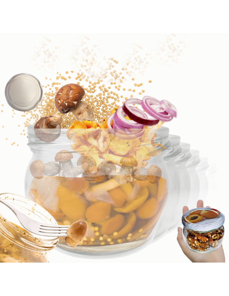 Słoiki - Słoiki 260ml dżemy konfitury przyprawy grzybki 6sztuk 82mm - product b2b.wamar.biz 1