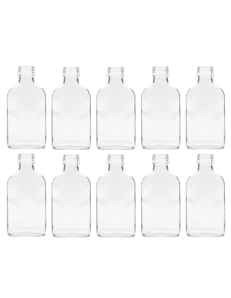 Szklane butelki na alkohol - galoniki - Butelki 100ml piersiówki kieszonkowe na sok nalewki fi28 10szt BEZ NAKRETEK - product b2b.wamar.biz 2