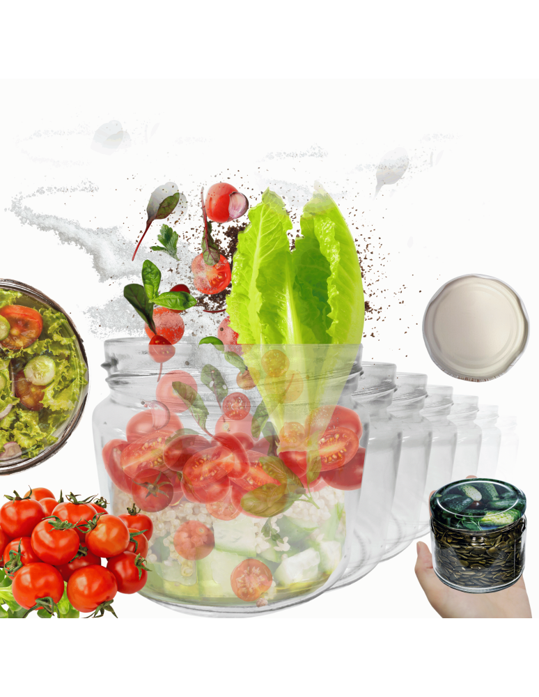 Słoiki - Słoiki 330ml dżemy konfitury przyprawy grzybki 60sztuk 82mm PZH - product b2b.wamar.biz 1
