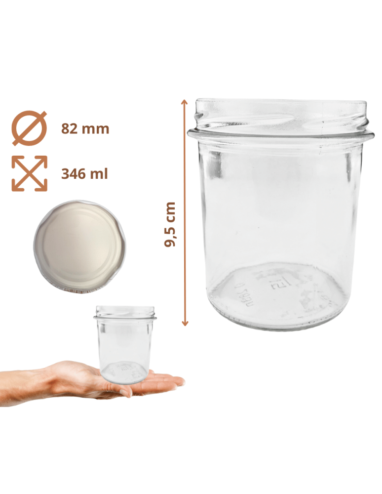 Słoiki - Słoik 346ml dżemy konfitury kiełbasa pasztet 1 sztuka 82mm - product b2b.wamar.biz 3