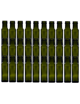 Butelki 100 ml maraski kwadratowe zielone na oliwę fi31 30szt BEZ NAKRETEK - product 2