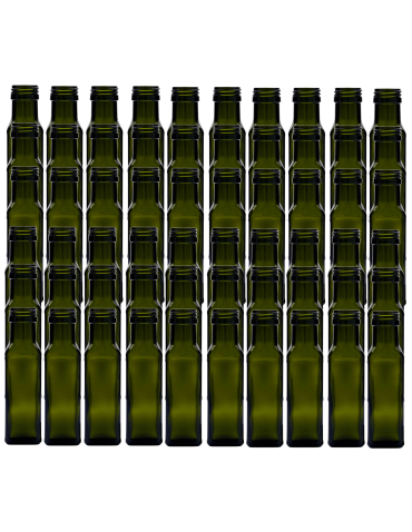 Butelki 100 ml maraski kwadratowe zielone na oliwę fi31 60szt BEZ NAKRETEK - product 2