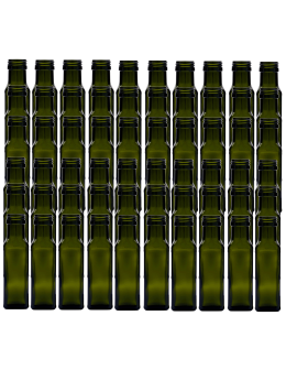 Butelki 100 ml maraski kwadratowe zielone na oliwę fi31 60szt BEZ NAKRETEK - product 2