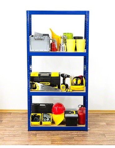 Regały - Regał Helios 180x100x30 cm 4 półki/275kg Niebiesko-Biały - product 8